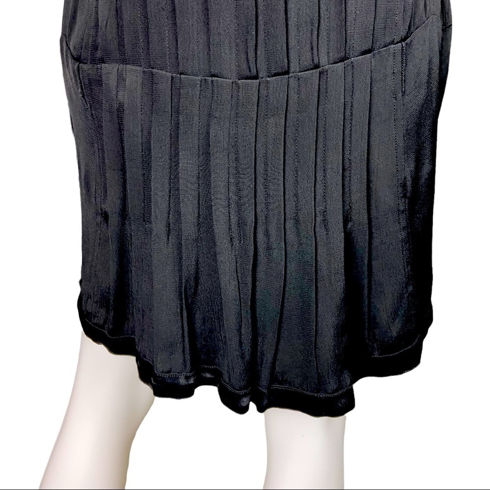 I Wish You Embroidered Black Pleated Midi Dress US Small - Picture 8 of 11